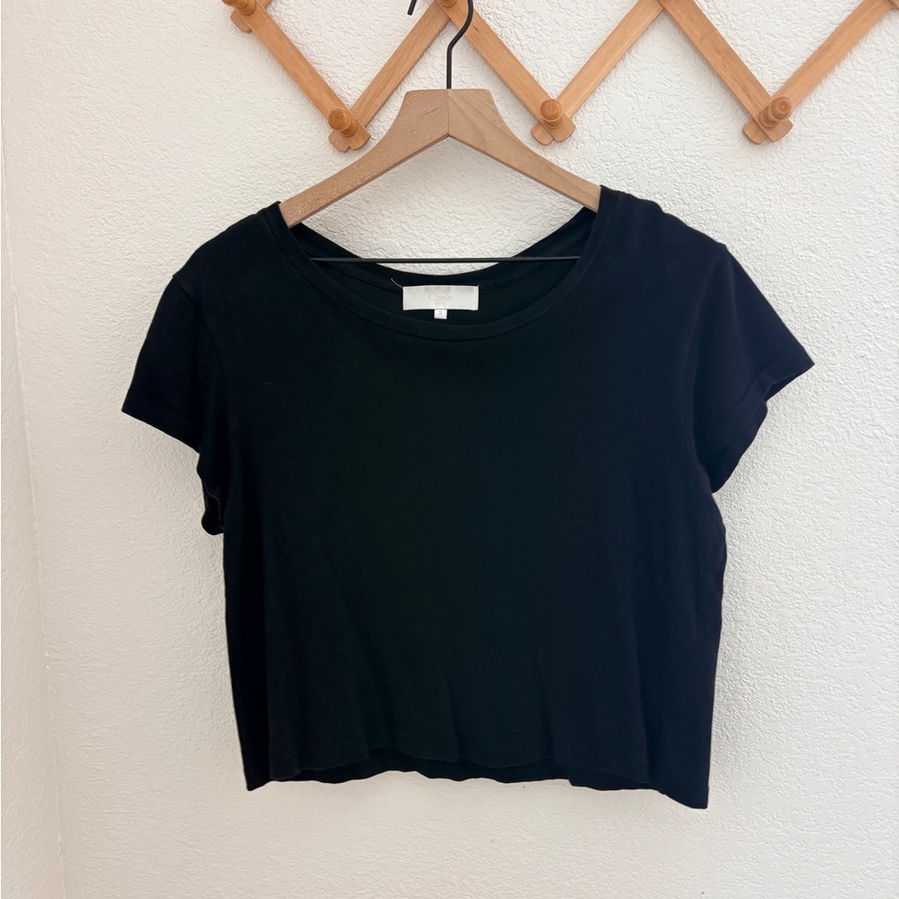 James Michelle Chelle Dunes Cropped Black Tee